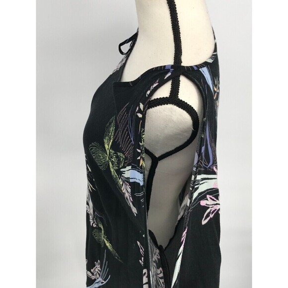 Free People‎ Clear Skies Black Cold Shoulder Tunic Dress XS Long Sleeve - Picture 5 of 12